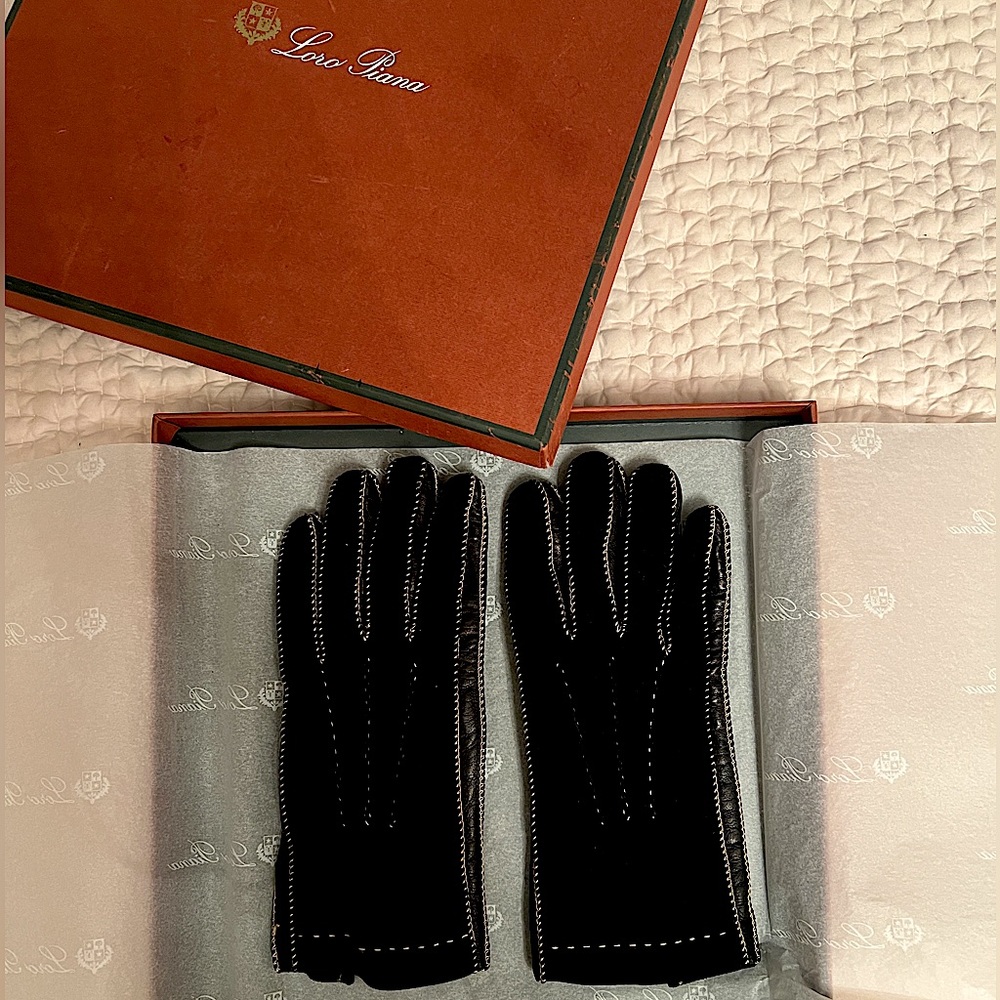 Loro Piana Lamb Suede Cashmere Gloves